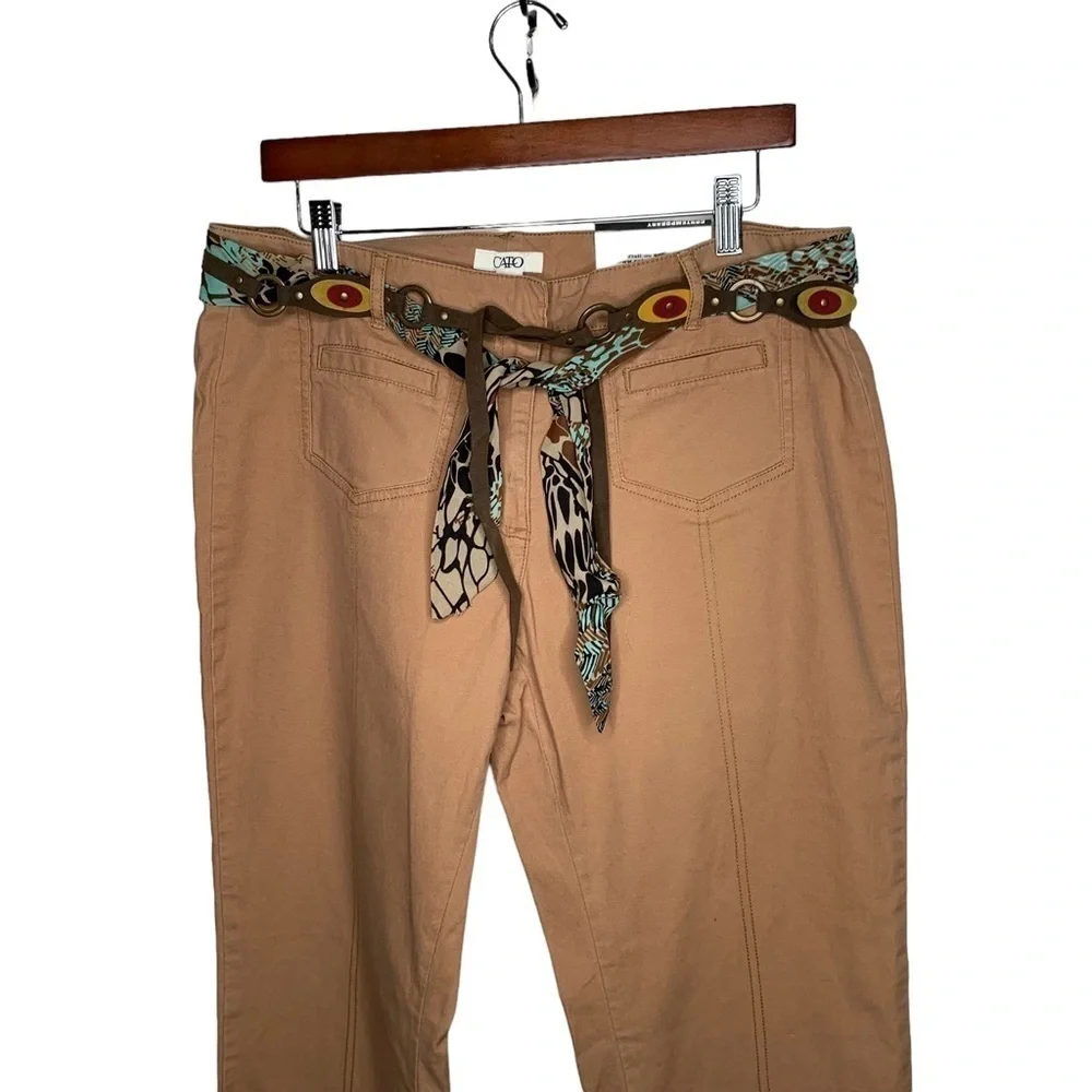 New Cato womens Contemparary Pants Size 14 Lower Rise Slim Thigh Belted BNWT